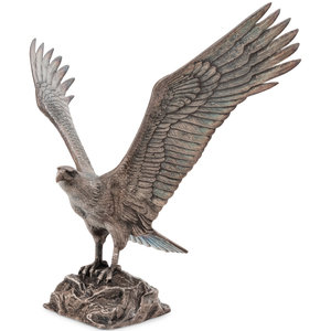 An Asprey Silver Eagle Form Ornament London  3521bb