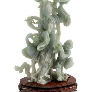 A Chinese Carved Hardstone Figural