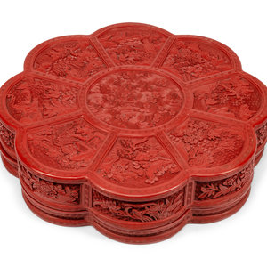 A Chinese Export Carved Red Lacquer