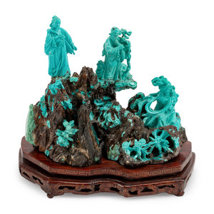 A Chinese Export Carved Turquoise 3521fe
