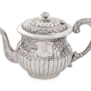 A Chinese Export Silver Teapot 3523aa
