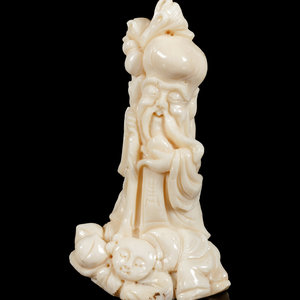 A White Coral Figure of Shoulao 20TH 3523fb