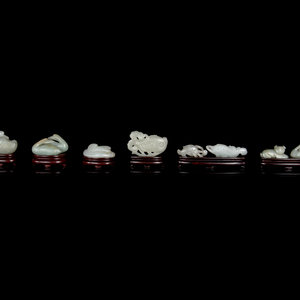 Eight Chinese Carved Jade Figures 3523fe