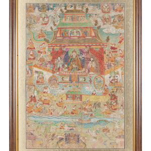 A Tibetan Thangka 19TH CENTURY painted 35244a