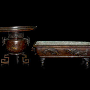 Two Japanese Bronze Articles MEIJI 352443