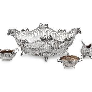 A Group of Four German Silver Table