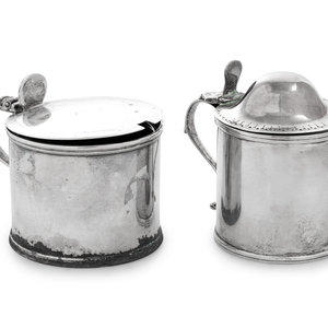 Two English Silver Mustard Pots Various 352490