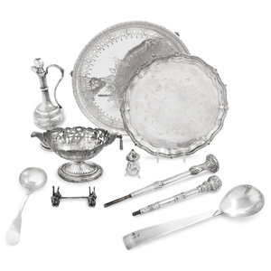 A Collection of Ten Silver Plate 352494
