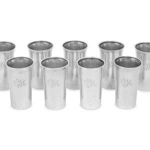 A Set of Nine American Silver Tumblers
Chicago