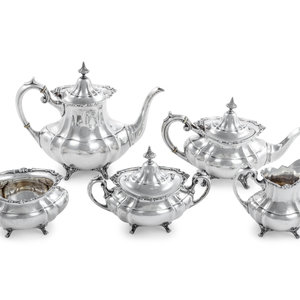 An American Silver Five Piece Tea 3524ac