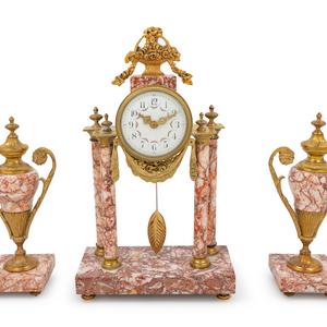 A French Gilt-Metal and Marble