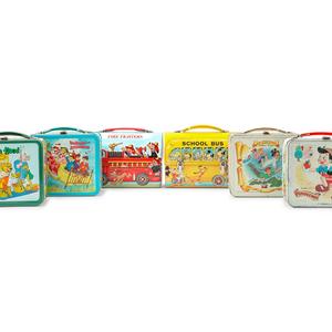 Six Walt Disney-Themed Lunch Boxes
comprising
