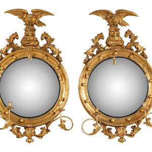 A Pair of Regency Style Giltwood