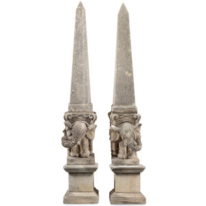 A Pair of Large Cast Stone Elephant 3525bf