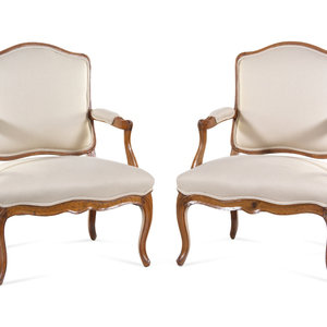 A Pair of Louis XV Carved Beechwood