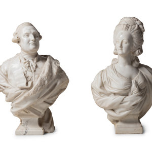 A Pair of French Carved Marble