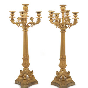 A Pair of Louis Philippe Gilt Bronze