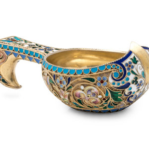 A Russian Silver-Gilt and Enamel