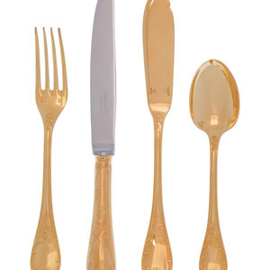 A Christofle Gold Plated Flatware 352695