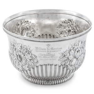 An American Silver Punch Bowl Presented