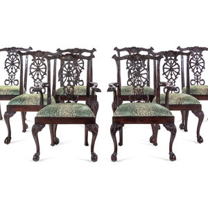 A Set of Eight George III Carved