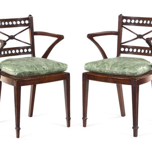 A Pair of Regency Carved Mahogany