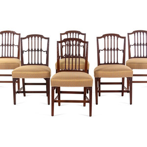 A Set of Six Regency Carved Mahogany 3526dc