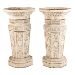 A Pair of Glazed Terra Cotta Urns 352705