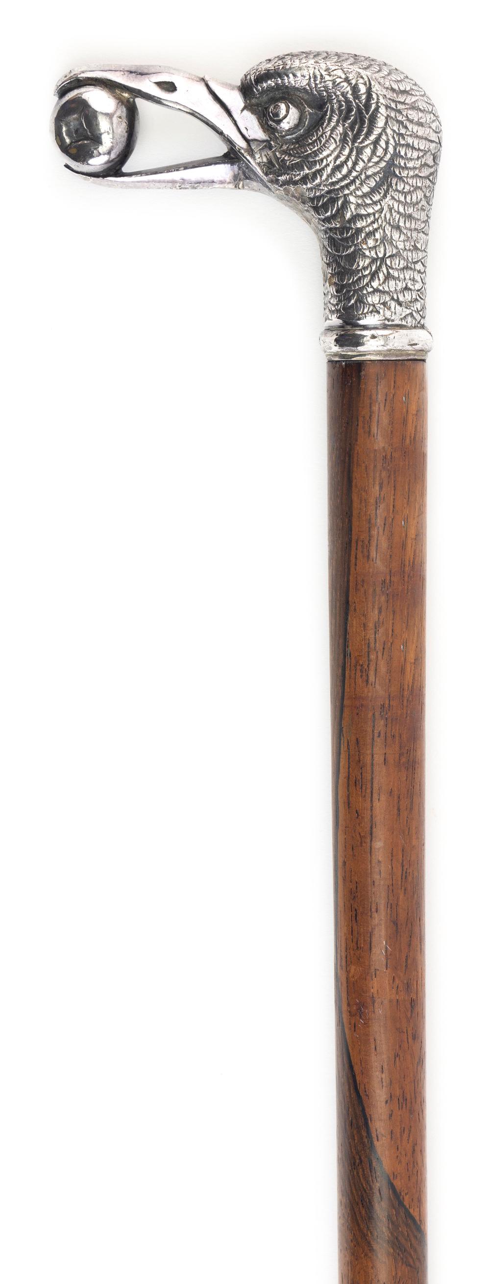 CANE WITH BIRD'S HEAD HANDLE LATE
