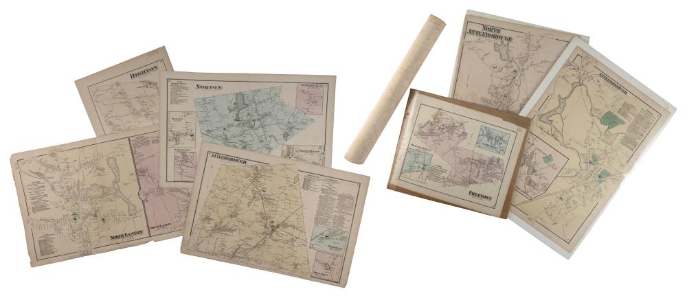 EIGHT MASSACHUSETTS TOWN MAPS LATE 19TH