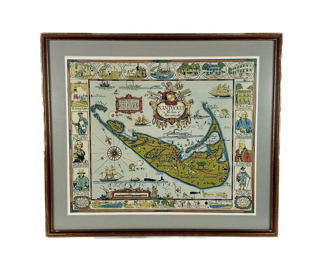 TWO MAPS OF NANTUCKET LATE 20TH 35281f