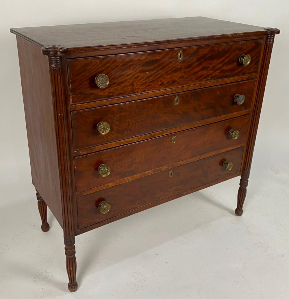 SHERATON FOUR DRAWER CHEST MID 19TH 352828