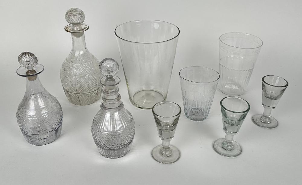 NINE PIECES OF CLEAR GLASS 19TH 352832