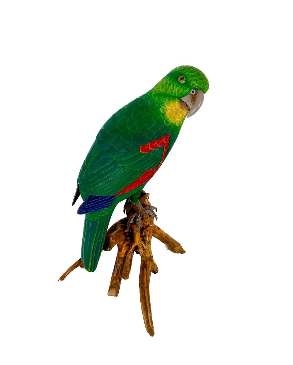 DECORATIVE CARVED WOODEN PARROT 352856