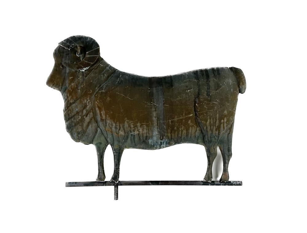 COPPER RAM WEATHER VANE 20TH CENTURY