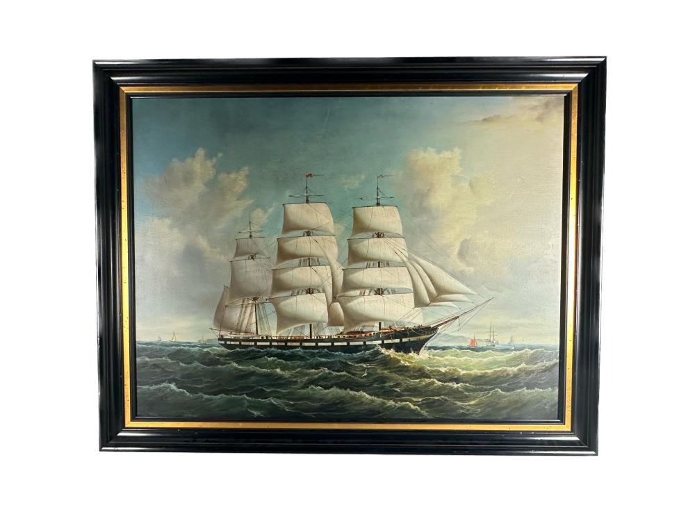 PORTRAIT OF A THREE-MASTED SHIP