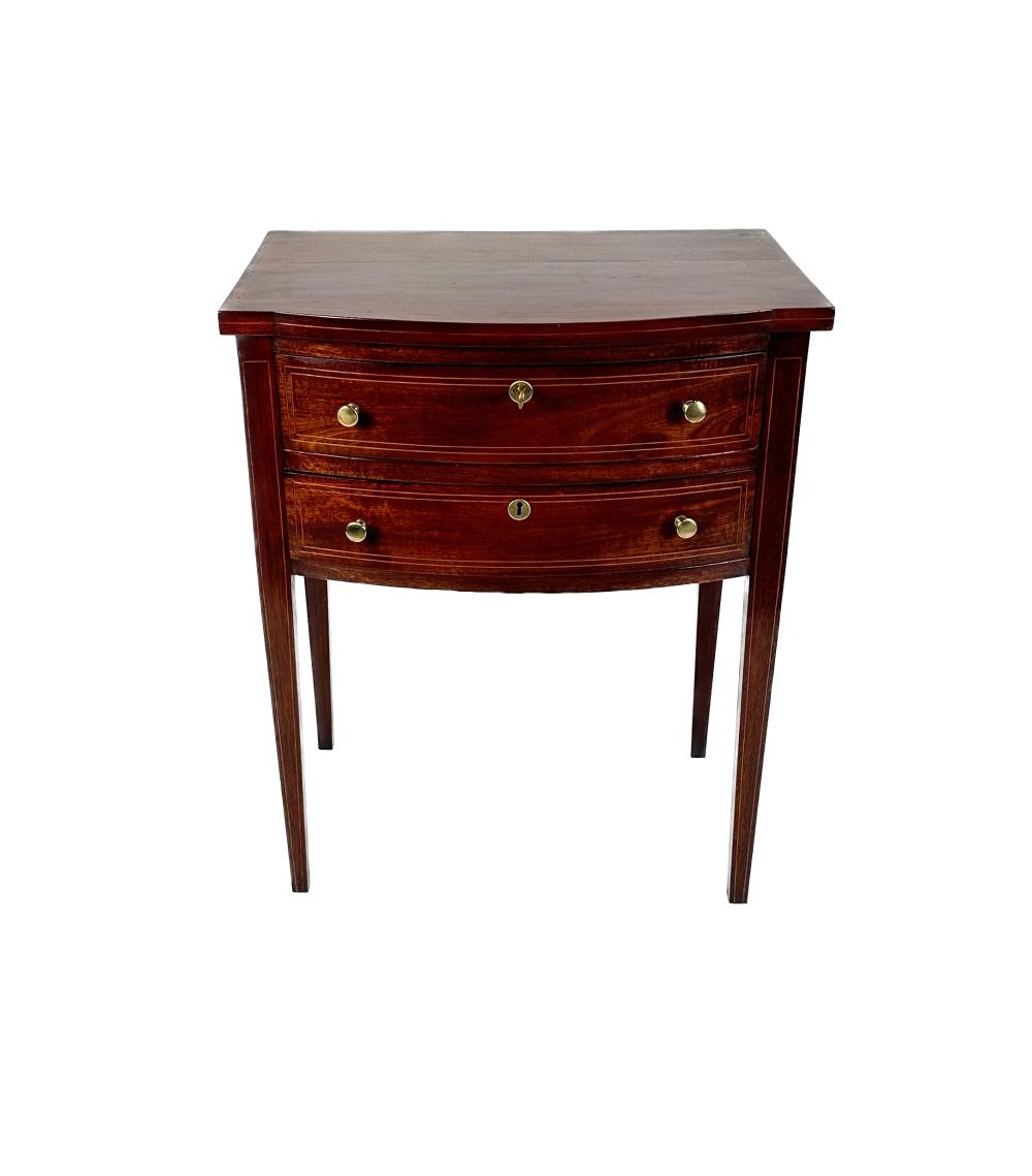 TWO-DRAWER BOWFRONT STAND 19TH