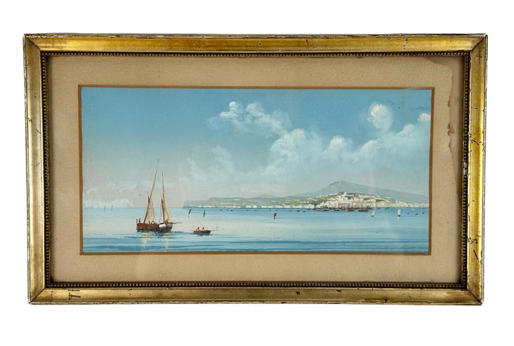 NEAPOLITAN PAINTING OF MOUNT VESUVIUS 35289a