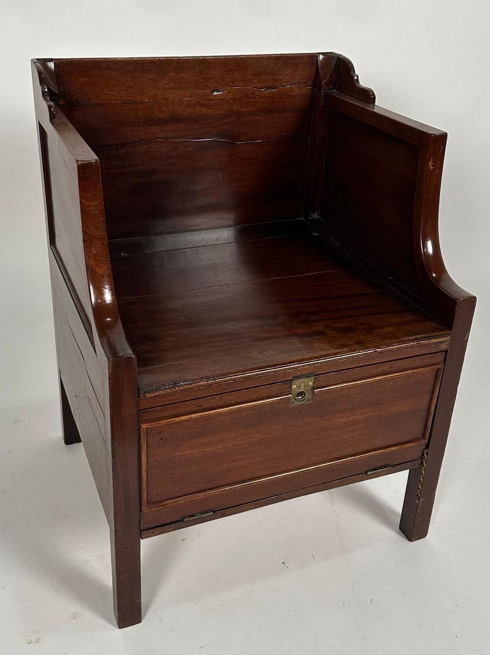 COMMODE CHAIR 19TH CENTURY BACK 3528c3