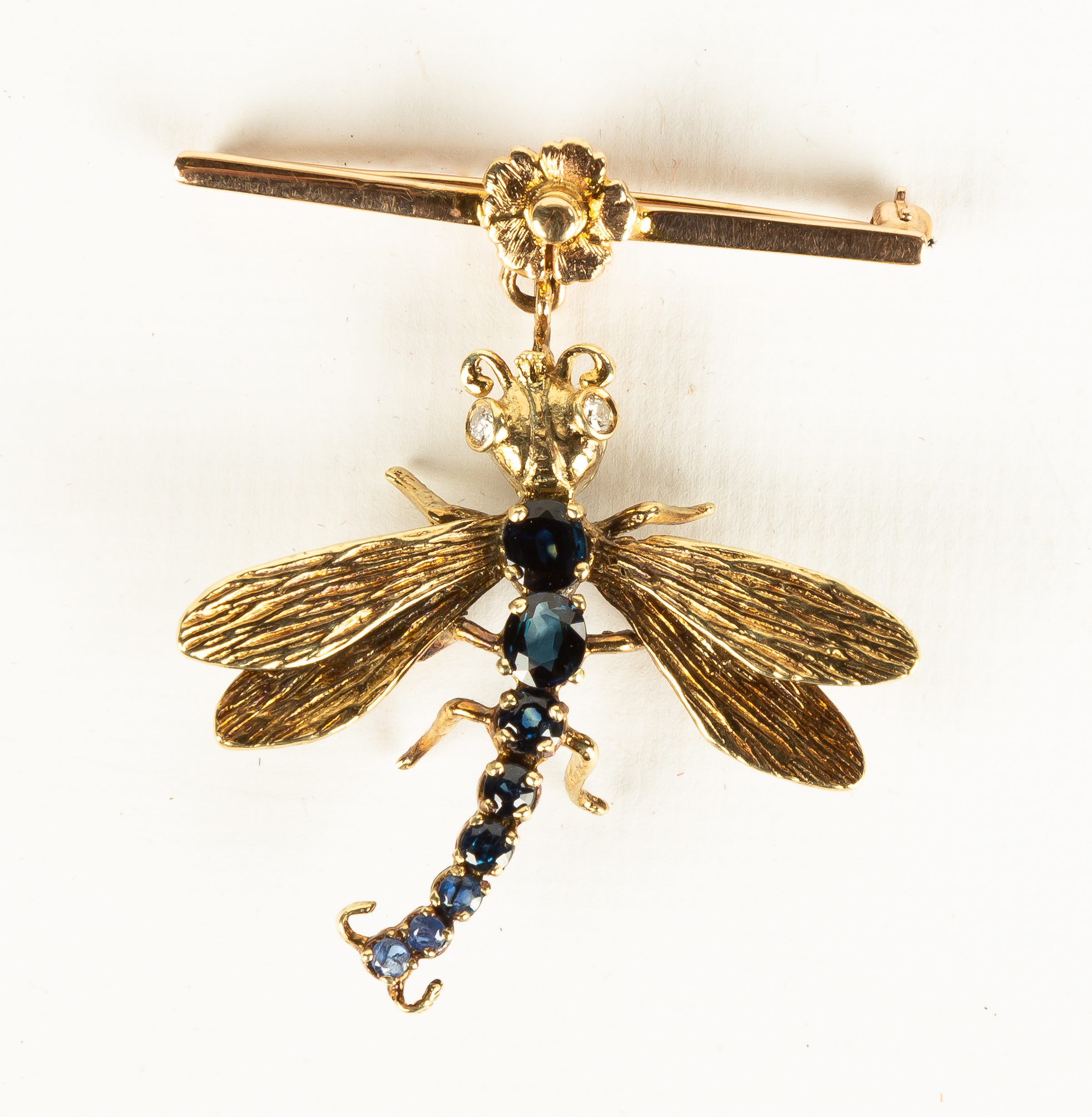 SAPPHIRE DIAMOND AND GOLD DRAGONFLY 352911
