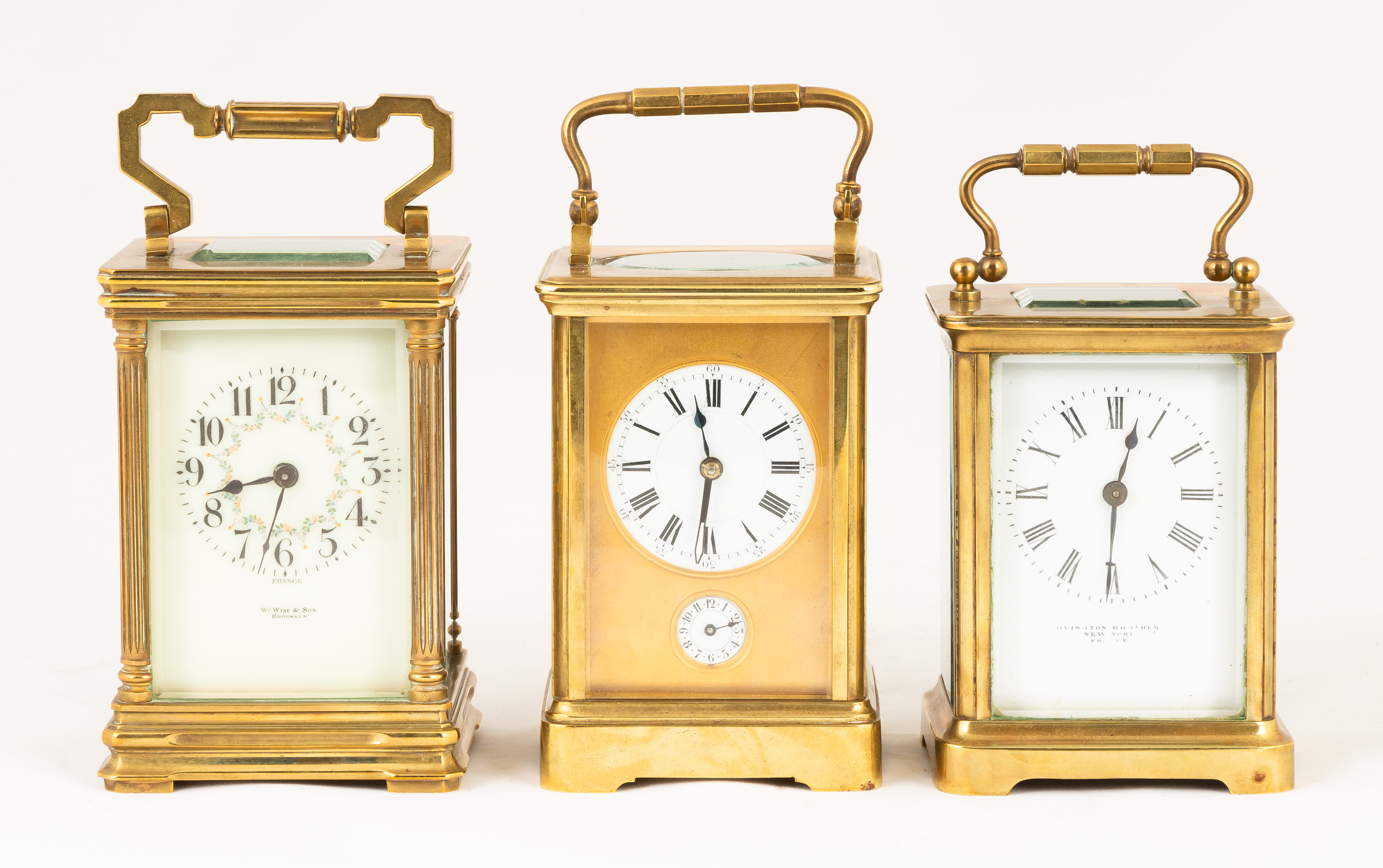 THREE FRENCH CARRIAGE CLOCKS Late 35293f