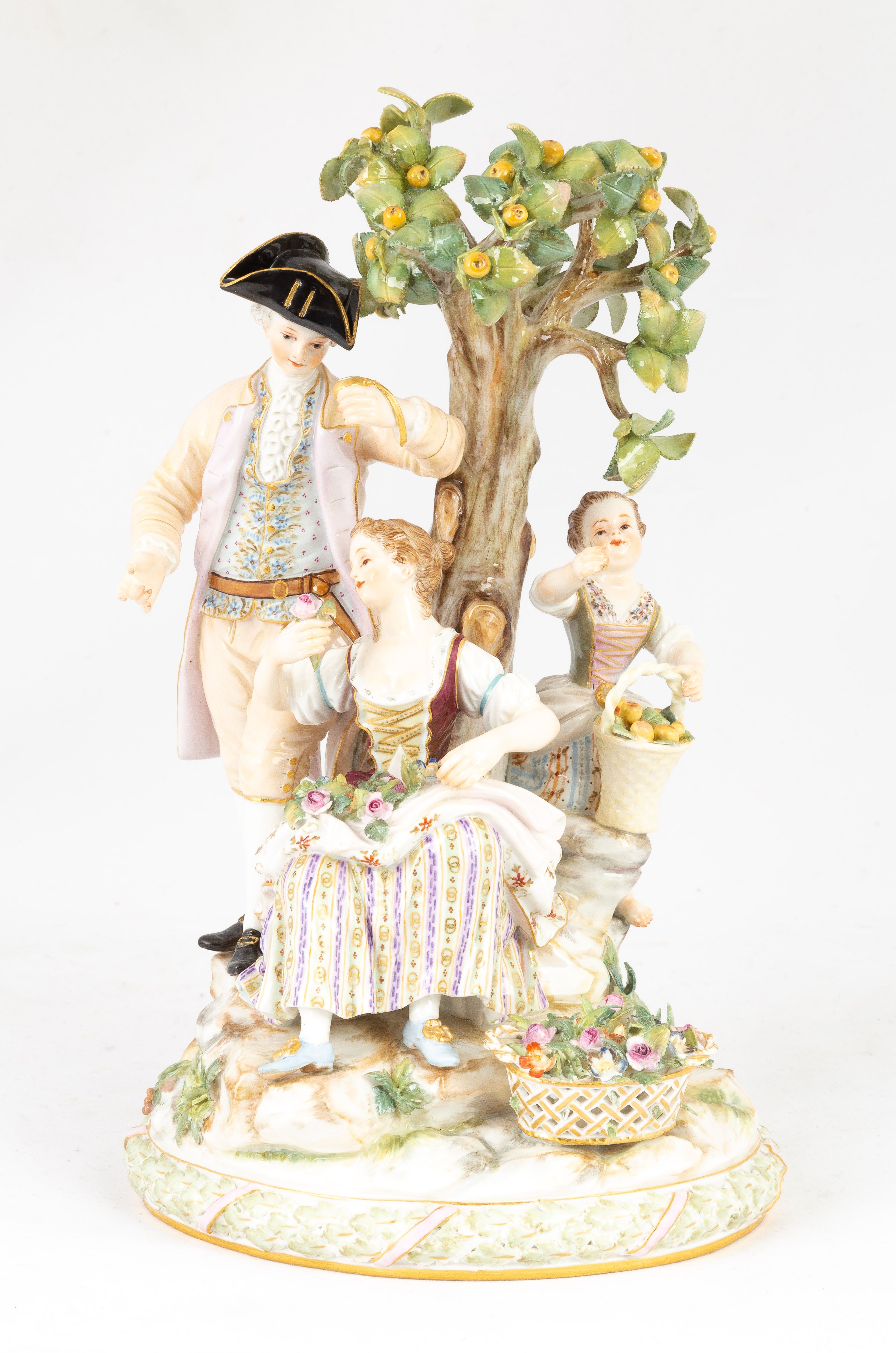 MEISSEN FIGURAL GROUP WITH FRUIT 352953