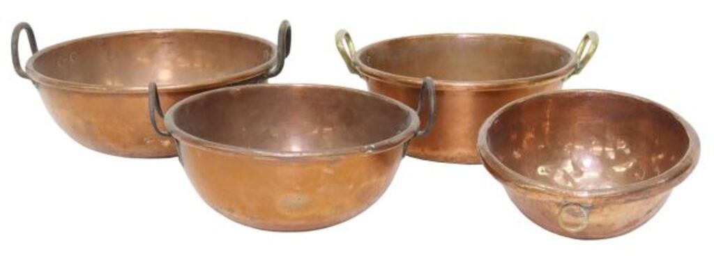  4 FRENCH COPPER KITCHENWARE MIXING 355083