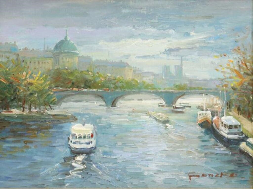 T.E. PENCKE (B.1929) PARIS VIEW SEINE