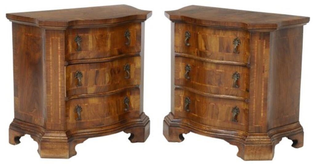 (2) ITALIAN BAROQUE STYLE BURLWOOD