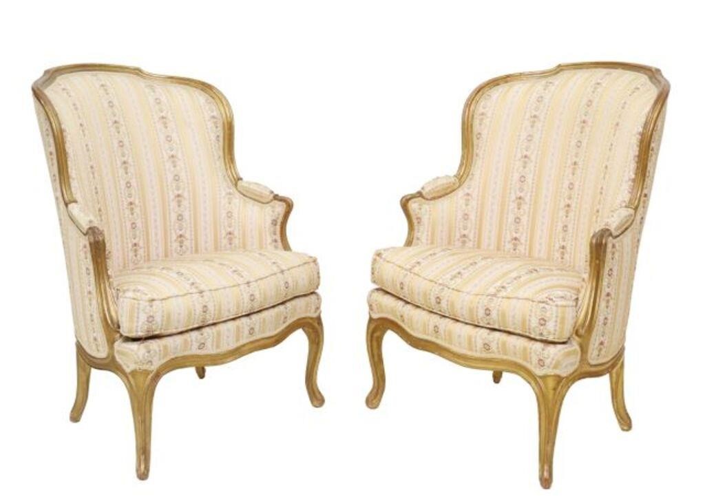  2 LOUIS XV STYLE UPHOLSTERED 3550b2