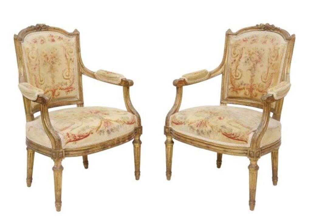  2 LOUIS XVI STYLE UPHOLSTERED 3550b8