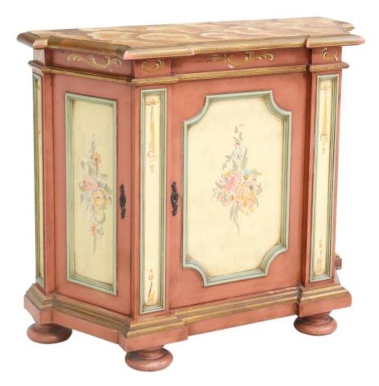 ITALIAN FAUX MARBLE PAINTED CONSOLE