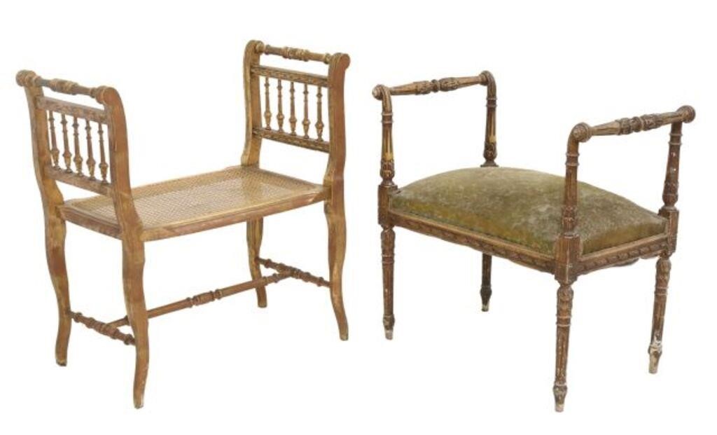 (2) FRENCH LOUIS XVI STYLE BENCHES(lot