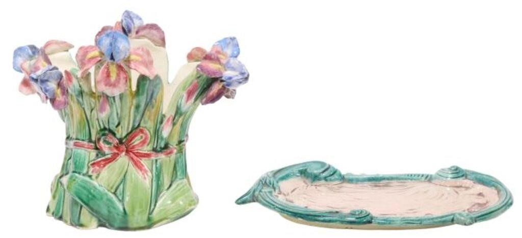 2 FRENCH CERAMIC TABLE ITEMS  355132